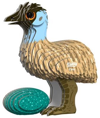 Eugy 3D Puzzle - Emu - Bastelset aus Karton braun für Kinder-2
