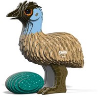Eugy 3D Puzzle - Emu - Bastelset aus Karton braun für Kinder-3