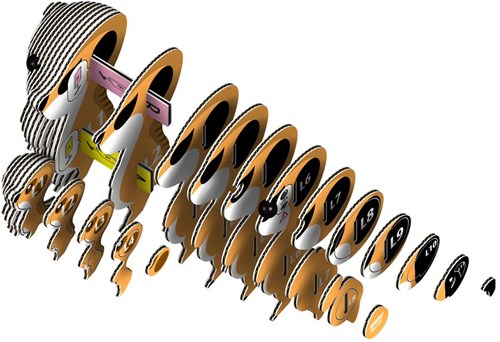 Eugy 3D-Puzzle Erdmännchen Karton buntes Tier Spielzeug-3