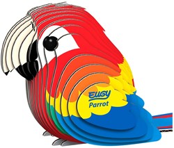 Eugy 3D Puzzle Papagei - Bastelset aus Karton - nachhaltiges Spielzeug