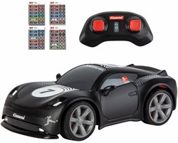 Carrera RC Auto Bundesliga 1:43 schwarz - Mini Rennfahrzeug Fußball