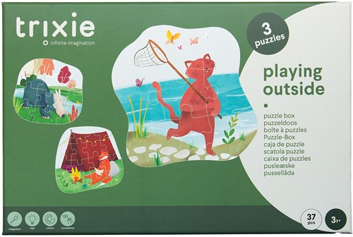 Trixie Formenpuzzle Spielzeug - Draußen spielen - 3 Puzzles Karton