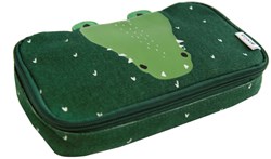 Trixie Rechteckiges Federmäppchen - Mr. Crocodile - Grünes Etui für Kinder