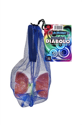Eureka Diabolo Spielzeug aus Gummi mit Aluminiumstäben - orange - Jonglierartikel-2