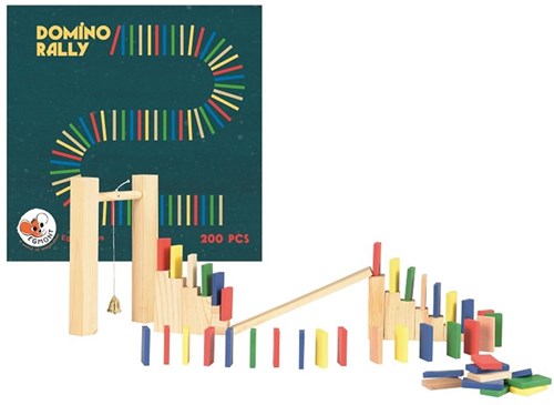 Egmont Toys Domino Rally - klassisches Kinderspiel 200-teilig Holzset