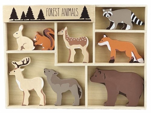 Egmont Toys Holz-Waldtiere Set - Spielzeug Tierfiguren ab 3 Jahren