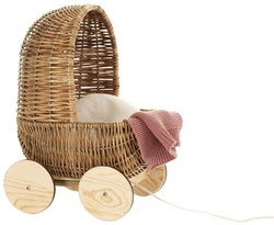 Egmont Poppenwagen Riet. 28x23x37 cm. 3+