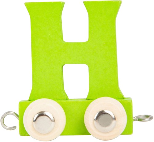 Small Foot - Houten Lettertrein Groen - H - 12 stuks