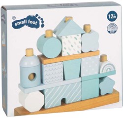 Small Foot maison à empiler en bois bleu - jouet éducatif 18 pièces