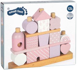 Small Foot - Houten Stapelhuis Roze - 18dlg.