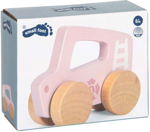 Small Foot voiture à pousser en bois rose - jouet pour tout-petits