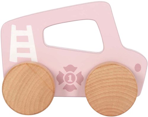 Small Foot voiture à pousser en bois rose - jouet pour tout-petits-3