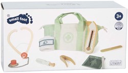 Small Foot mallette de docteur set de jeu vert sauge - set de docteur en bois 8 pièces