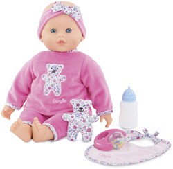 Corolle 9000150050 - Mon Grand Poupon Lucille interaktiv, Französische Puppe mit Vanilleduft, Weichkörperpuppe, 20 Sounds, 42cm, Schlafaugen, 8 Funktionen, ab 2 Jahren, Weihnachtsgeschenk für Kinder