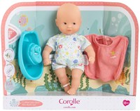 Corolle Babypuppe Badeset 20cm - Puppe mit Bademantel und Boot