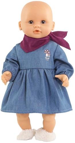 Corolle Puppenkleidung Jeans Kleid mit Schal für 30cm Puppe Denim-3