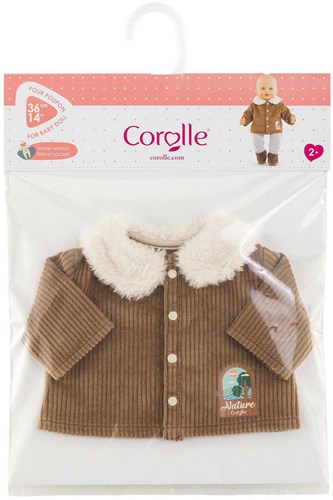 Corolle Puppenjacke Velours Kleine Entdecker 36cm braun Fleece Naturprint