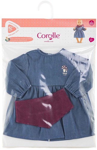 Corolle Puppenkleid Jeans mit Schal für Babypuppe 42cm - Puppenkleidung