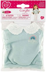 Corolle pull poupée vert 36cm - vêtement poupée imprimé arc-en-ciel