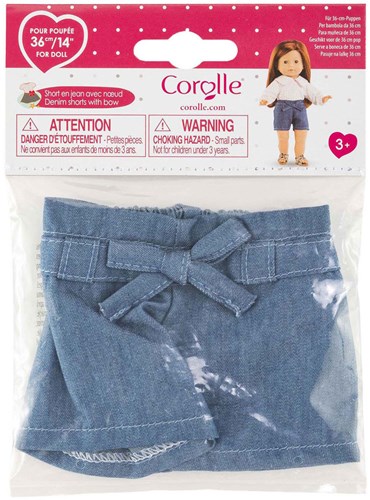 Corolle Puppenkleidung Jeansshort mit Schleife für 36cm Puppe Denim