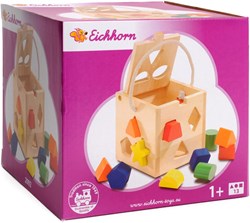 Eichhorn cube trieur de formes en bois jouet éducatif pour enfants