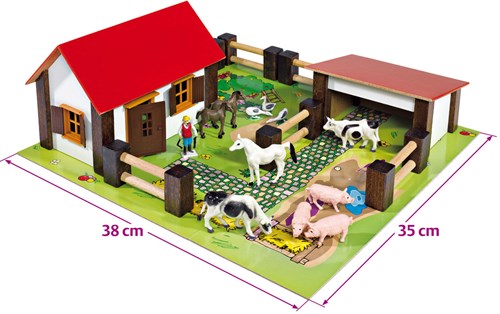 Eichhorn ferme en bois avec animaux et accessoires-2