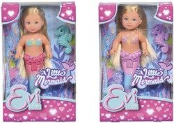 Petite figurine sirène avec nageoire mobile et poupée hippocampe