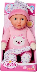 Simba Babypuppe Laura mit Nachtlicht und Musik, 30cm Kuschelpuppe