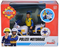 Simba Feuerwehrmann Sam Polizei Motorrad mit Malcolm Spielfigur
