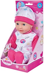 Simba Babypuppe Laura Cutie 30cm mit Sound und Katzenstrampler