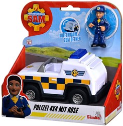 Simba Feuerwehrmann Sam Polizei 4x4 Jeep Spielzeugauto mit Figur