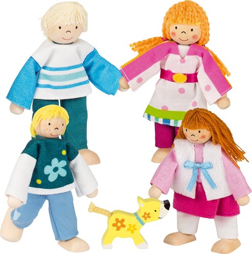 Goki famille de poupées maison de poupée set de poupées articulées multicolore-2