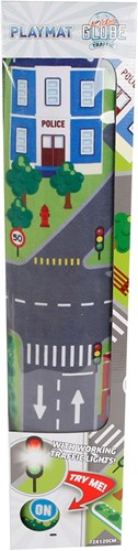 Verkehrsteppich Stadt mit LED-Ampeln Spielmatte 72x120cm Auto-3