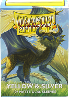 Asmodee Kartenhüllen Dragon Shield Matte Dual Gelb & Silber 100 Stück-2