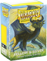 Asmodee Kartenhüllen Dragon Shield Matte Dual Gelb & Silber 100 Stück-3