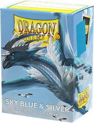 Asmodee Kartenhüllen Kartenschutz Matte Dual Sky Blue & Silver 100 Stück