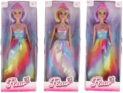 Fleur Regenbogen Prinzessin Puppe Spielzeugpuppe bunt 2-fach sortiert
