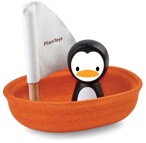 Plan Toys  Holz Badspielzeug Segelboot Pinguin