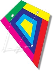 Knoop Kites Vlieger Stunt Pilot Diamant rainbow 2lyn