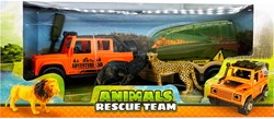 Voiture Safari 4x4 avec animaux et remorque - jouet éducatif