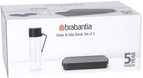 Brabantia boîte à lunch et gourde - plastique - gris foncé - réutilisable