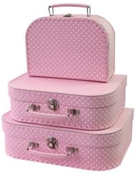 Simply 3 valises à pois rose 36966