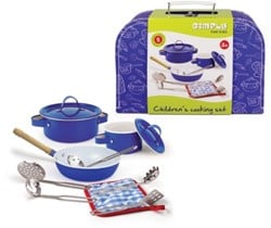 Ensemble Simply Cooking métal bleu 8 pcs. dans une valise