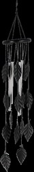World of Weather Windspiel Blätter schwarz Aluminium Garten Dekoration