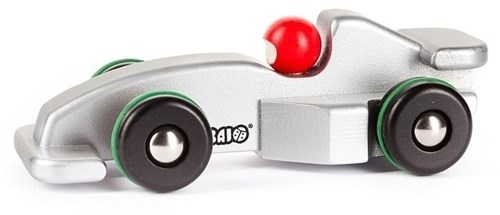 Bajo Holz-Rennwagen Formel 1 silber - nachhaltiges Spielzeugauto