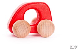 Bajo Holz Mini Auto - Spielzeugauto rot, nachhaltiges Holz
