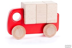 Bajo Holz-LKW mit Bausteinen - pädagogisches Spielzeug rot