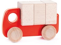 Bajo Holz-LKW mit Bausteinen - nachhaltiges Spielzeug gelb