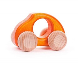 Voiture Coccinelle Bajo en bois, orange