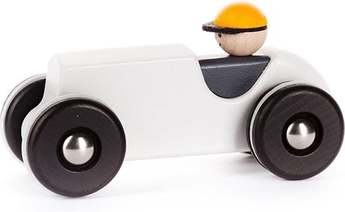 Bajo Holz Retro Rennwagen - Spielzeugauto weiß nachhaltig